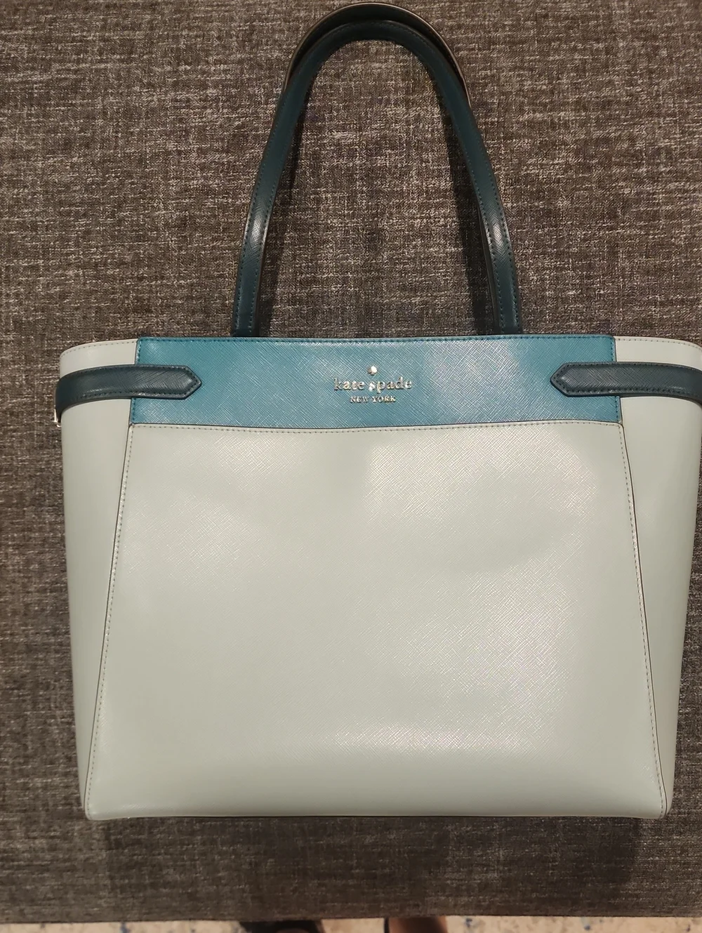 kate spade Mint and Teal Leather Top-Handle Tote
